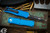 Microtech Hera OTF Automatic Knife Blue 3" Dagger Black Serrated 702-3BL