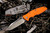 Rick Hinderer Knives "EKclusive" EKlipse Non-Flipper 3.5" Spearpoint Knife Orange G10, Stonewash