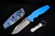 Rick Hinderer Knives "EKclusive" EKlipse Non-Flipper 3.5" Spearpoint Knife Blue G10, Stonewash Blue