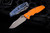 Rick Hinderer Knives "EKclusive" EKlipse Non-Flipper 3.5" Spearpoint Knife Orange G10, Battle Blu