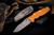 Rick Hinderer Knives "EKclusive" EKlipse Non-Flipper 3.5" Spearpoint Knife Orange G10, Working Finish