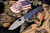 Medford 187 DP Folding Knife Blue Titanium w/ Flamed HW, Clip 3.75" D2 Tumbled