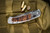 Harber Brand "Regal" Folding Knife Titanium Koa Wood Inlay 2.8" Vegas Forge Damascus