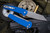 ProTech Malibu Manual Flipper Button Lock Knife Blue 3.25" Reverse Tanto 5201-Blue