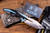 Arcane Design/Isham Bladeworks "The Plexus" Folding Knife Black/Teal Titanium 3.6" Japanese Tanto Satin