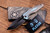 Arcane Design/Isham Bladeworks "The Plexus" Folding Knife Grey/Teal Titanium 3.6" Japanese Tanto Black
