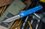 Microtech UTX-85 OTF Automatic Knife Blue 3" Tanto Serrated Stonewash 233-12BL