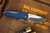 Medford Smooth Criminal Button Lock Flipper Knife Blue 3" S45VN Tumbled