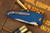 Medford Smooth Criminal Button Lock Flipper Knife Blue 3" S45VN Tumbled