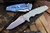 Rick Hinderer Knives EKlipse Flipper Translucent G10 3.5" Spearpoint Knife Red G10, Stonewash Blue