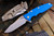 Rick Hinderer Knives EKlipse Flipper Blue G10 3.5" Spearpoint Knife Stonewash Bronze