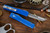 Microtech Ultratech Blue Hellhound OTF Automatic Knife 3.4" Stonewash 119-10BLS