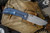 McNees Knives PM Mac 2 Blue "Atomic Frag" Titanium Knife 3.5" Stonewash