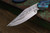Keanison Knives Custom Whippet Blue Wave Micarta Damascus