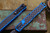 Heretic Knives "Cleric 2" OTF Blue Aluminum/Textured Black Stainless Inlay 4.25" Black Dagger H020-4A-BLU