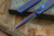 Heretic Knives "Cleric 2" OTF Blue Aluminum/Textured Black Stainless Inlay 4.25" Black Dagger H020-4A-BLU