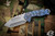 Medford Praetorian "T" Folding Knife Blue Sculpted "Stained Glass"Titanium 3.75" MagnaCut Tumbled Tanto