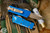 Microtech Troodon Mini OTF Automatic Knife Blue 1.9" Tanto Bronze 240-13BL