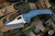 Borka Blades/Bond Knives Custom SHYLOCK Blue Winged Borka Rock Pattern 3.75" Two Tone Acid Wash