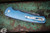 ProTech Malibu Custom Titanium Knife Blue 3.25" Razor Wire Damascus Reverse Tanto  2023.008
