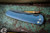 ProTech Malibu Custom Titanium Knife Blue 3.25" Razor Wire Damascus Reverse Tanto  2023.008