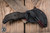 Bastinelli Knives Primal Fixed Blade Knife Black Canvas Micarta 2.5" N690 PVD