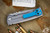 Chaves Knives Ultramar Redencion Street Titanium Folding Knife, Blue Skull Clip 3.25" Tanto