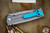 Chaves Knives Ultramar Redencion Street Titanium Folding Knife, Teal Skull Clip 3.25" Tanto
