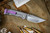 Chaves Knives Ultramar Redencion Street Titanium Folding Knife, Violet Skull Clip/Backspacer 3.25" Tanto