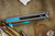 Chaves Knives Ultramar Redencion Street Titanium Folding Knife, Teal Skull Clip/Backspacer 3.25" Tanto