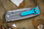 Chaves Knives Ultramar Redencion Street Titanium Folding Knife, Teal Skull Clip/Backspacer 3.25" Tanto