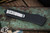 Marfione Custom Scarab II OTF Automatic Knife, Blue Ringed HW 4" DE-S Drop Double Edge Hand Rubbed