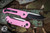 Microtech LUDT Smooth Body Automatic Folding Knife Blasted Pink 3.4" Drop Point Black 135S-1BPK