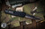 Marfione Custom Combat Troodon Interceptor Hefted Black Aluminum, Copper Accents 3.8" Blued Volcanic River Damascus