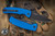 ProTech Whiskers MAGIC 2 Scale Release Automatic Folding Knife Blue 3.75" Drop Point DLC Black M2603 