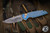 ProTech Custom TR-3 002 Blue/Gold Fish Scale Titanium Automatic Knife 3.5" Damasteel (Preowned)