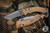 Microtech Amphibian Ram-LOK Folding Knife Fluted Tan G10 3.9" Apocalyptic Stonewash 137RL-10APFLGTTA