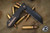 Heretic Knives "Jinn" Carbon Fiber Slip Joint Knife Bronze Accents 3" DLC MagnaCut Serrated H013-6B-CF