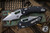 Microtech/Borka Blades Stitch Ram-Lok Manual Folder Black Fluted Aluminum 3.75" Stonewash Serrated 169RL-11FL