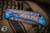 Spartan Blades Custom SHF Harsey Folding Knife Blue USA "Graffiti" Titanium 4" Damascus