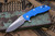 Rick Hinderer Knives XM-18 3.5" Spearpoint Knife Blue G10, Stonewash Blue 