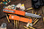 Ultratech OTF Automatic Knife Distressed Orange 3.4" Drop Point Stonewash Serrated 121-11DOR 