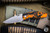 Three Rivers Manufacturing NEUTRON 2 Folding Knife Tangerine Tiger Swirl G10 3" MagnaCut Stonewash