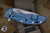 Rick Hinderer Knives XM-18 3.5" Slicer Folding Knife Translucent Green G10, Stonewash Blue