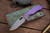 Curtiss Knives F3 Large Slicer Flipper Purple Fish Scale Milled Titanium 4" Magnacut Stonewash