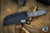 Blackside Customs Americana Fixed Blade Knife Textured Titanium 4.25" Wharncliffe Two-Tone Gray Matter