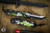 Heretic Knives Hydra V3 Green Camo Aluminum OTF Knife 3.6" Tanto Two-Tone Full Serrated H006-10C-HCAMO