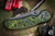 RIP Knives Custom "RIP X" Toxic Green CamoCarbon/Titanium Framelock 3.5" Tanto Dark Stonewash Blade 