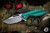 Koenig Knives "Mini Arius" Folding Knife Green Twill Carbon Fiber/Titanium Blasted 3" M390