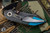 Keanison Knives Custom K9 Pup Camo Carbon Linerlock 3" Damascus 